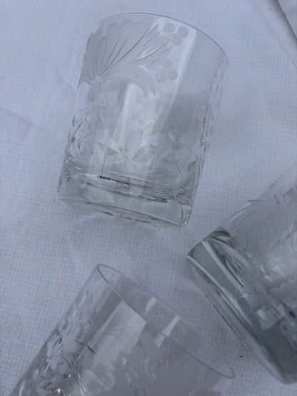 ETCHED WATER GLASSES