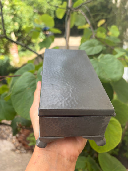 BEATEN PEWTER BOX