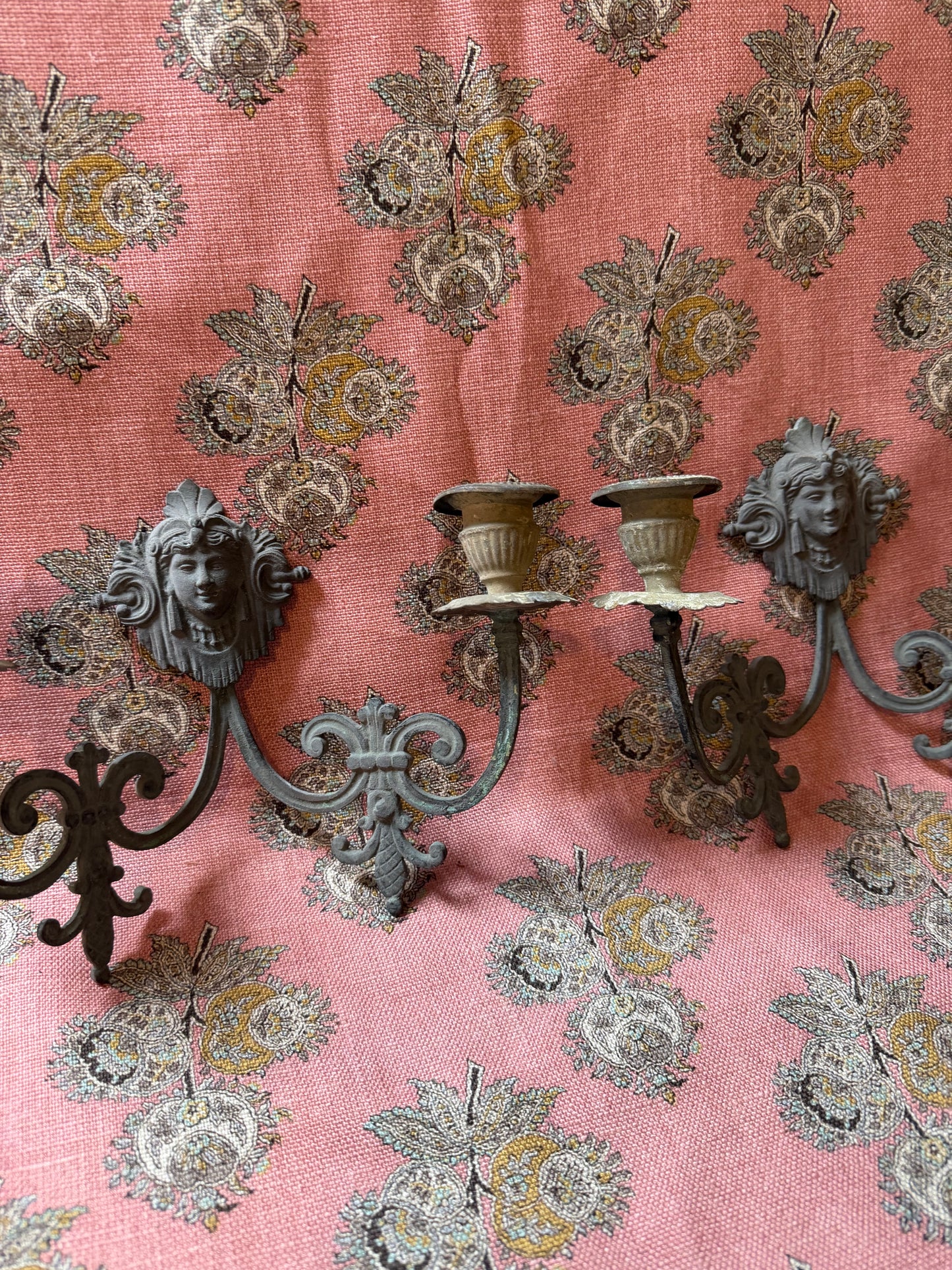 ANTIQUE BRASS WALL SCONCES
