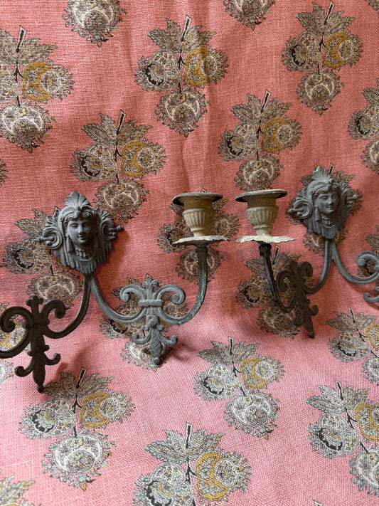 ANTIQUE BRASS WALL SCONCES