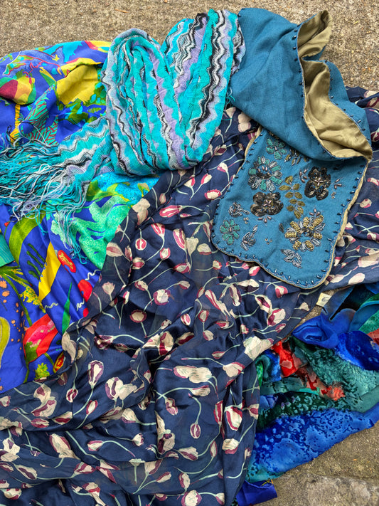 5 SILK SCARVES