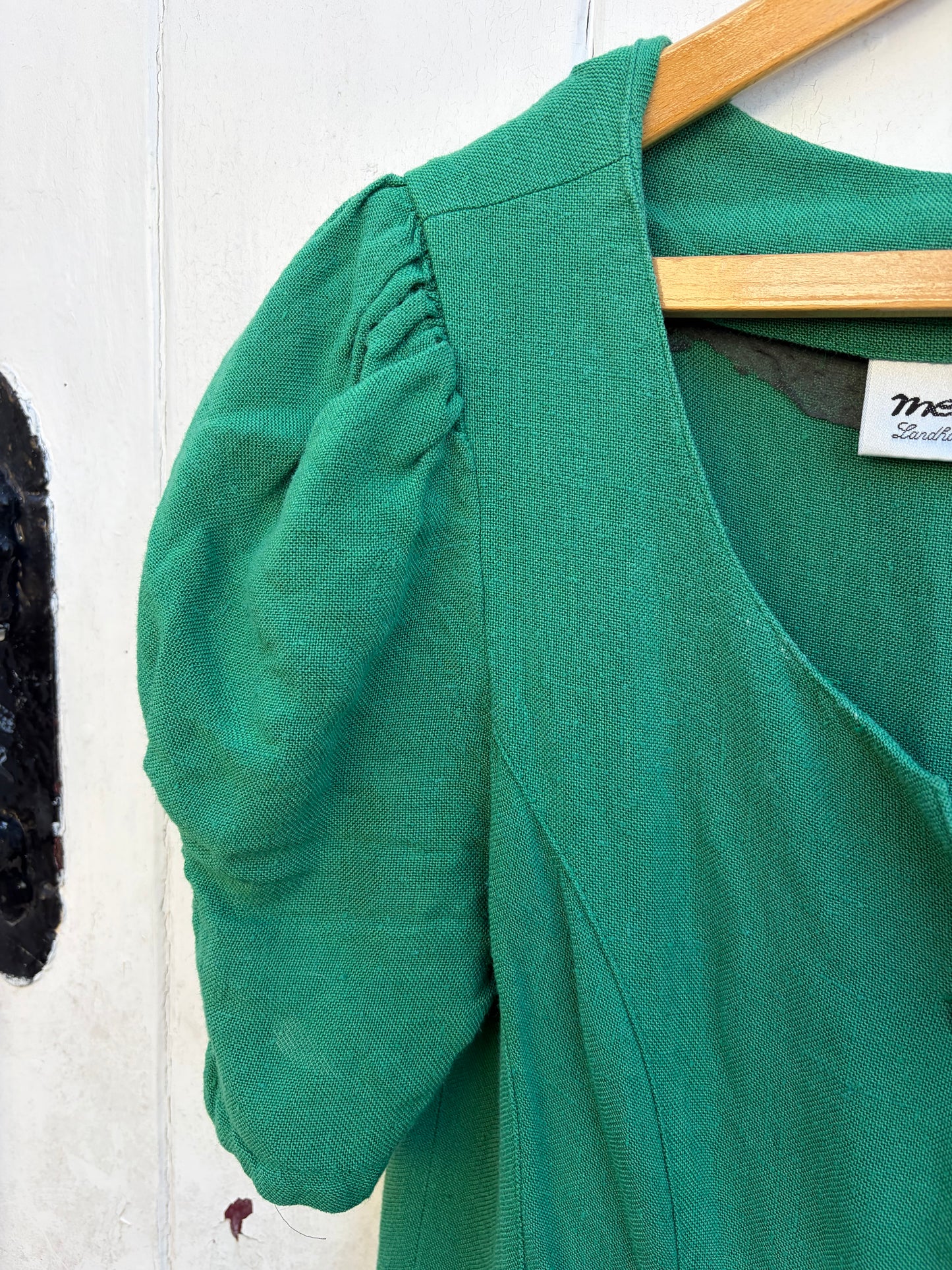 GREEN LINEN DRESS