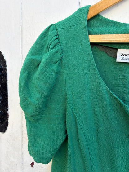 GREEN LINEN DRESS