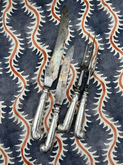 SILVER CARVING SET