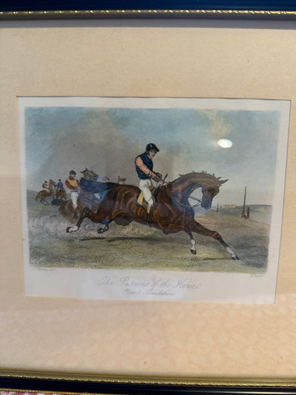 4 ANTIQUE HORSE PRINTS