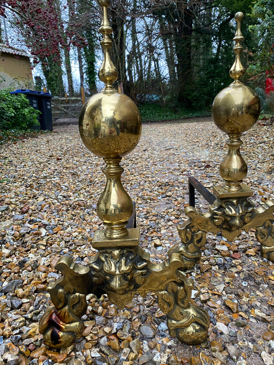 BRASS FIRE DOGS
