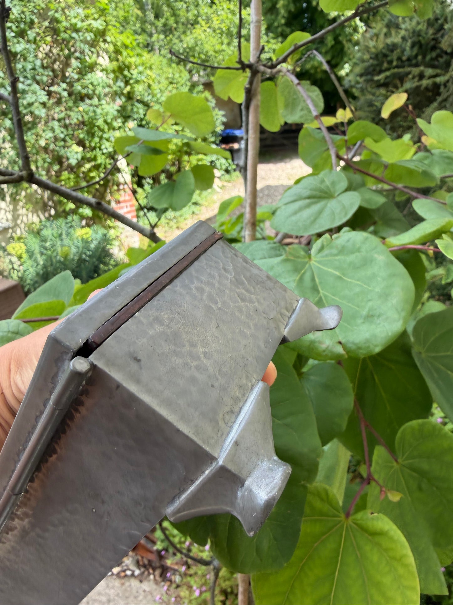 BEATEN PEWTER BOX