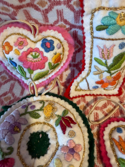 EMBROIDERED TREE DECORATIONS