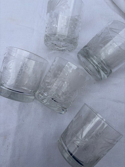 ETCHED WATER GLASSES