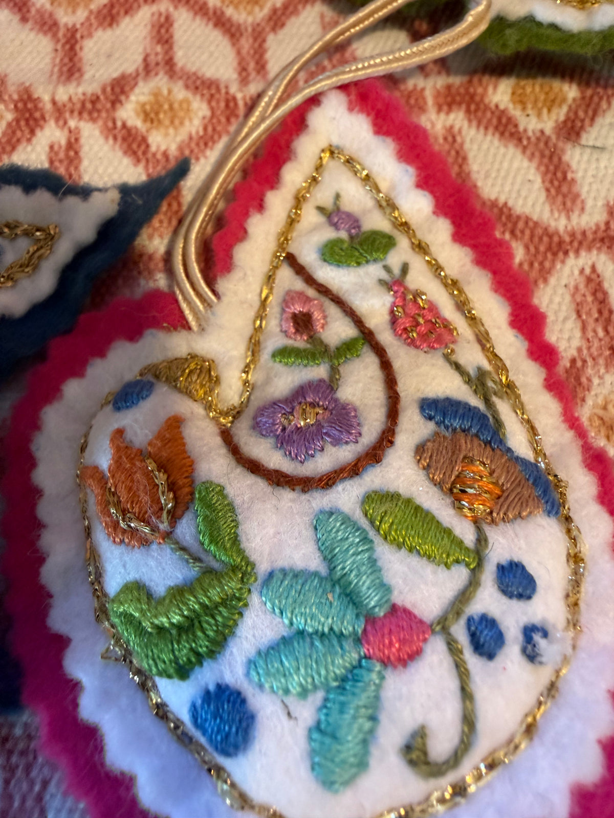 EMBROIDERED TREE DECORATIONS