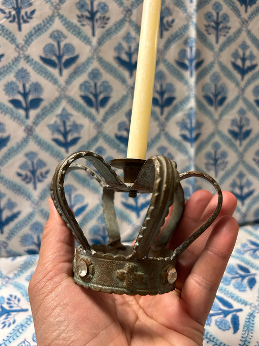 BRASS CROWN CANDLESTICK
